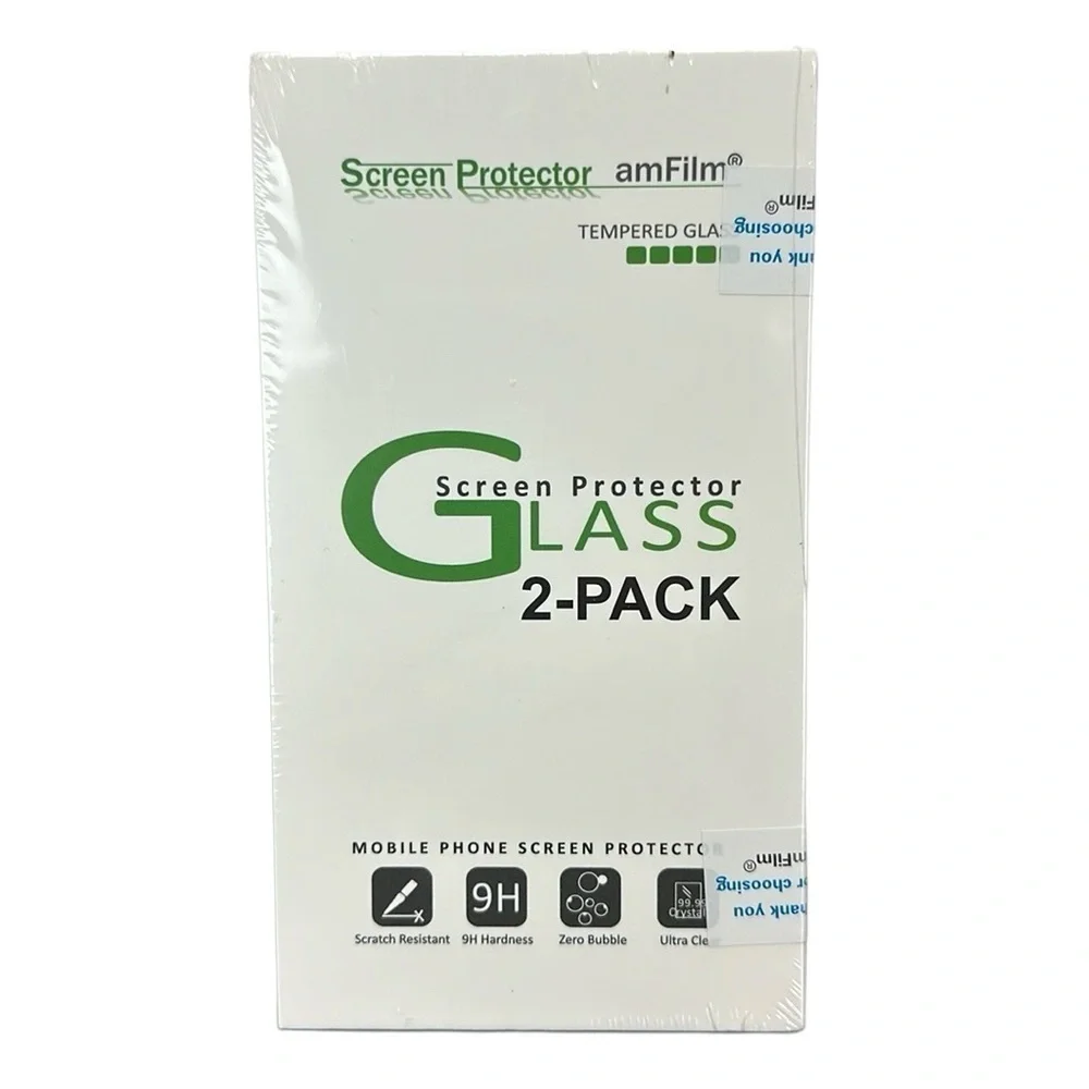 Glass Screen Protector 2-Pack Scratch Resistant‎ 9H Zero Bubble Ultra Clear NIB